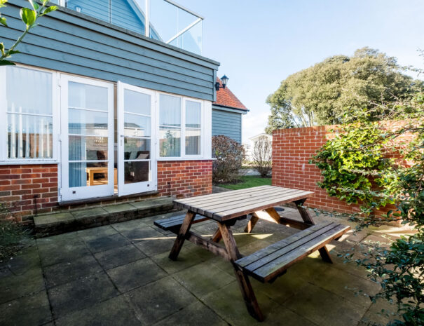 Orford holiday apartment on the Suffolk Coast, private garden
